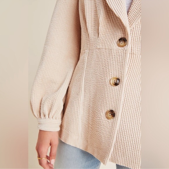 Current Air Beige Textured Blazer Size Small PTP 19” EUC - Picture 6 of 12